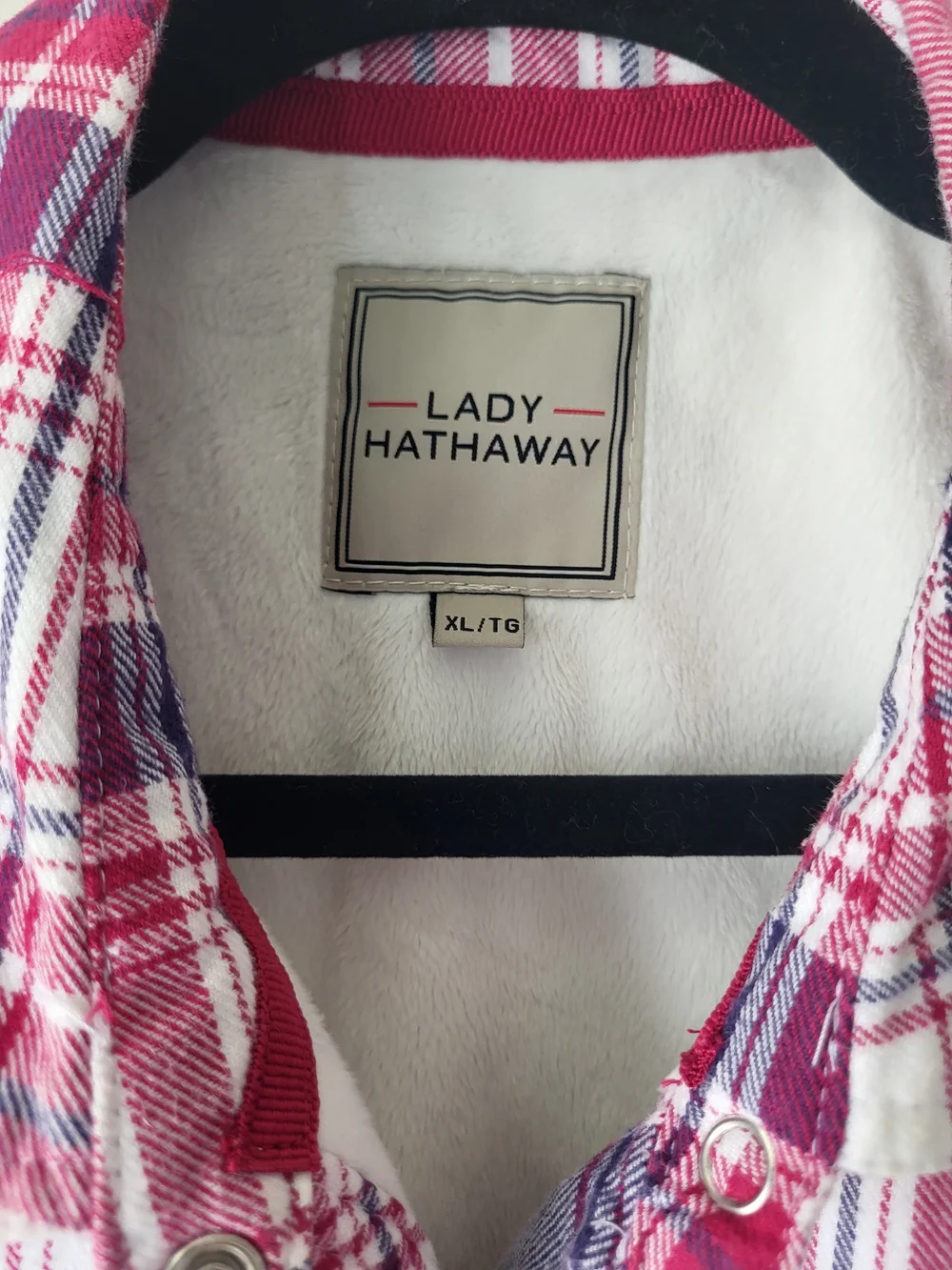Lady Hathaway Red Plaid Button-Down Lined Cozy Countryside Shirt Jacket - Picture 6 of 14